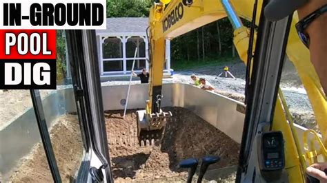 mini excavator digging pool|kobelco dig to build a pool.